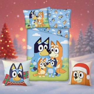 SADA POVLEČENÍ A OBOUSTRANNÝ POLŠTÁŘEK BLUEY