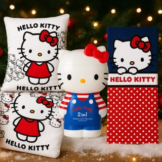 ZVÝHODNĚNÁ SADA HELLO KITTY POVLEČENÍ,OSUŠKA,2D 2v1 sprchový gel a šampon 400 ml