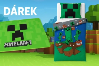 CARBOTEX Dětské povlečení Minecraft Creeper Explode + DÁREK