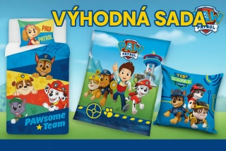 TLAPKOVÁ PATROLA SADA POVLEČENÍ,DEKA,POVLAK NA POLŠTÁŘEK