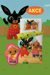 ZVÝHODNĚNÁ SADA ZAJÍČEK BING POVLEČENÍ,TVAROVANÝ POLŠTÁŘEK -AKCE