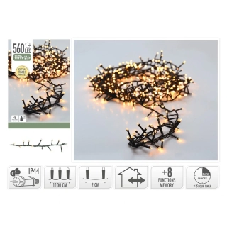 Světelný řetěz mikro cluster 560 LED bílá extra teplá, 11 m, vněj. použití, 230V