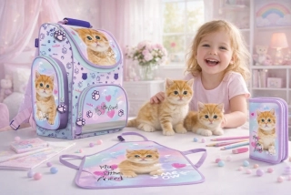 ZVÝHODNĚNÁ ŠKOLNÍ SADA 3KS PASTEL KITTY-aktovka,penál,sáček