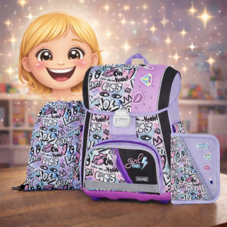 Školní set 3ks PREMIUM Funny Girl