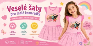 DÍVČÍ ŠATY ZAJÍČEK BING růžové