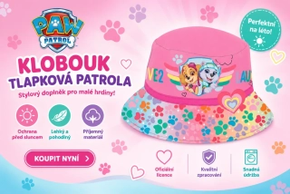 DÍVČÍ KLOBOUK TLAPKOVÁ PATROLA růžový