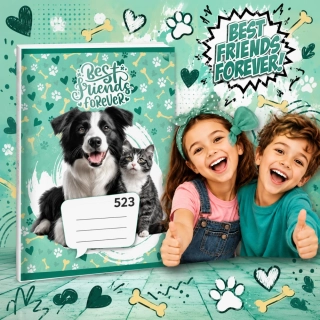 ŠKOLNÍ SEŠIT A5,20 LISTOVÝ- LINKOVANÝ 523 BEST FRIENDS