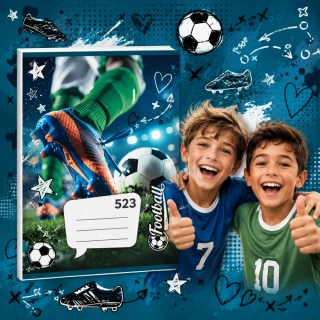ŠKOLNÍ SEŠIT A5,20 LISTOVÝ- LINKOVANÝ 523 FOOTBALL