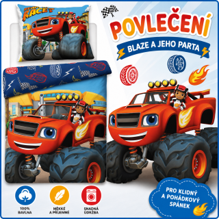 Dětské povlečení Plamínek a Čtyřkoláci Připraven na závod