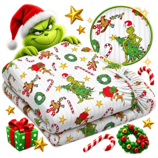 Prostěradlo Grinch Grinchmas 90x200x25 cm