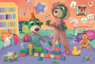 Puzzle Dobrou noc, Treflíci: Veselý svět dětí MAXI 15 dílků