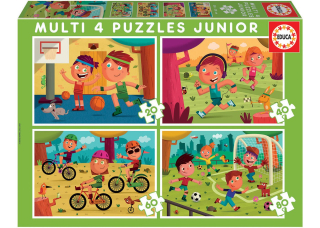 EDUCA Puzzle Sporty 4v1 (20,40,60,80 dílků)