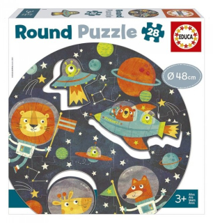 EDUCA Kulaté puzzle Vesmír 28 dílků