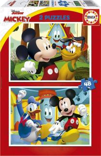 EDUCA Puzzle Mickey Mouse: Zábavní park 2x48 dílků