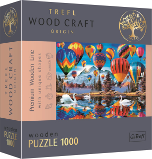 TREFL Wood Craft Origin puzzle Barevné balóny 1000 dílků