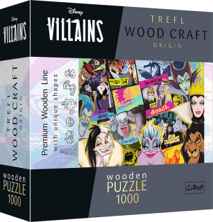TREFL Wood Craft Origin puzzle Disney: Setkání záporáků 1000 dílků