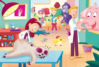 CLEMENTONI Puzzle U veterináře MAXI 60 dílků