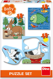 DINO Baby puzzle Zvířátka: Kde žijí? 3v1 (3,4,5 dílků)
