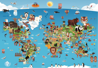 ANATOLIAN Puzzle Kreslená mapa světa 260 dílků