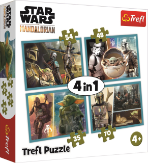 TREFL Puzzle Mandalorian a jeho svět 4v1 (35,48,54,70 dílků)