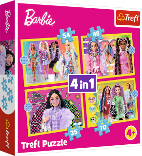 TREFL Puzzle Veselý svět Barbie 4v1 (35,48,54,70 dílků)