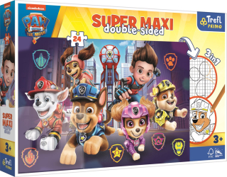 TREFL Oboustranné puzzle Tlapková patrola: Nová výzva SUPER MAXI 24 dílků