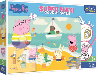 TREFL Oboustranné puzzle Prasátko Peppa SUPER MAXI 24 dílků