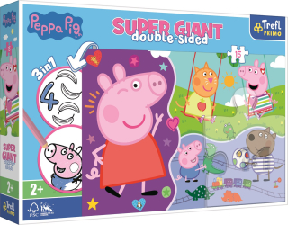 TREFL Oboustranné puzzle Prasátko Peppa SUPER GIANT 15 dílků