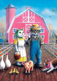 ART PUZZLE Puzzle Kočičí farmáři 260 dílků