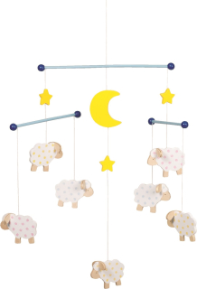 GOKI Dřevěný závěsný kolotoč Ovečky