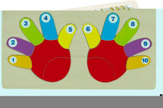 GOKI Dřevěné vkládací puzzle Ruce