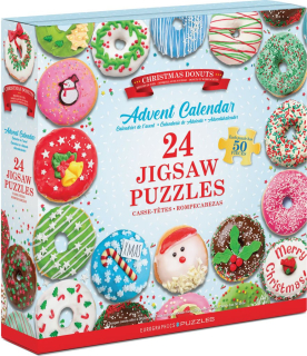 EUROGRAPHICS Puzzle Adventní kalendář: Vánoční donuty 24x50 dílků