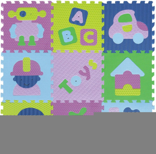 BABY GREAT Pěnové puzzle Zvířata šedá-červená SX s okraji