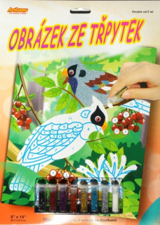 ARTLOVER Obrázek ze třpytek Papoušci 20x25cm