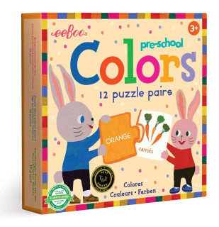 EEBOO Duo puzzle Barvy (anglicky) 12x2 dílky