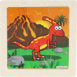 Dřevěné puzzle Dinosaurus: Cryolophosaurus 9 dílků