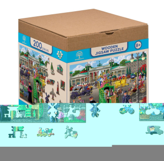 WOODEN CITY Dřevěné puzzle Pařížské náměstí v Berlíně 2v1, 200 dílků EKO