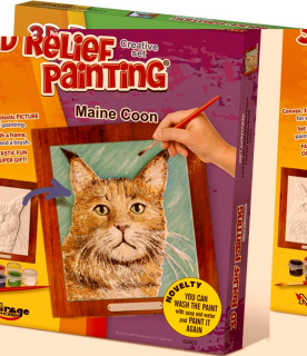 MIRAGE HOBBY Kreativní sada 3D malování Relief Painting: Mainská mývalí kočka