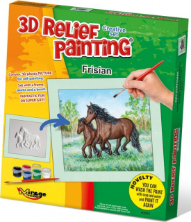 MIRAGE HOBBY Kreativní sada 3D malování Relief Painting: Klisna Appaloosa s hříbětem