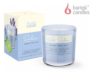 BARTEK SÓJOVÁ SVÍČKA VE SKLE PURE PLEASURE RELAX 150g modrá 