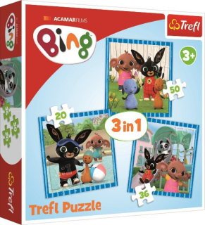 PUZZLE ZAJÍČEK BING 3v1 (20,36,50 dílků)