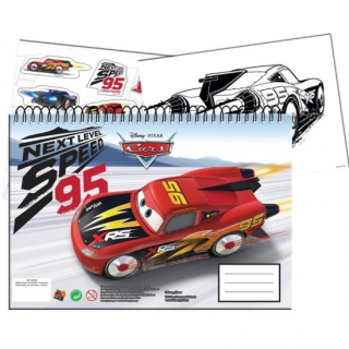 SPIRÁLOVÝ BLOK SE SAMOLEPKAMI CARS, uni