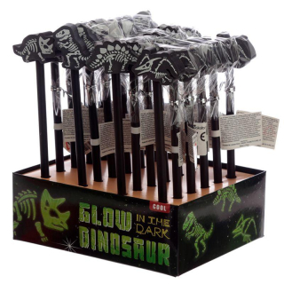 BOX 24 KS TUŽKA DINOSAURUS SE SVÍTÍCÍ GUMOU, box 24 ks