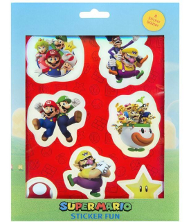 BOX 12 KS SADA 8 ARCHŮ SAMOLEPKY SUPER MARIO, box 12 ks