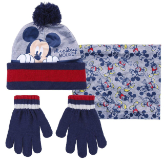 SOUPRAVA ČEPICE, NÁKRČNÍK A  RUKAVICE MICKEY, uni