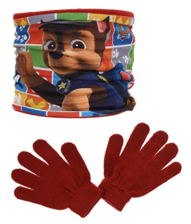 SET 6 KS NÁKRČNÍK A RUKAVICE TLAPKOVÁ PATROLA, set 6 ks