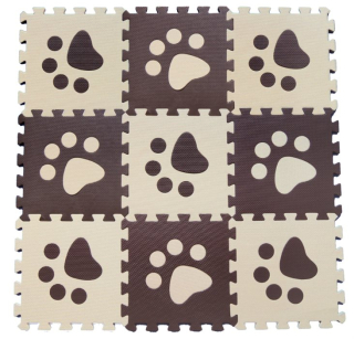 Pěnové BABY puzzle Hnědé tlapky B (29,5x29,5)