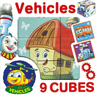 DOHÁNY Obrázkové kostky Dopravní prostředky, 9 kostek