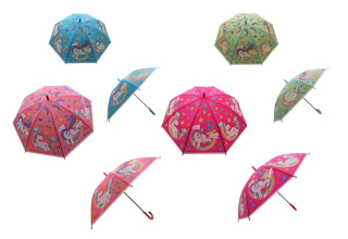 TEDDIES Deštník 66cm Jednorožec vystřelovací 1ks (mix)