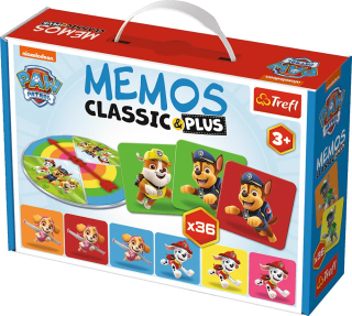 TREFL Pexeso Classic&Plus Tlapková patrola 3v1